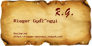 Rieger Gyöngyi névjegykártya